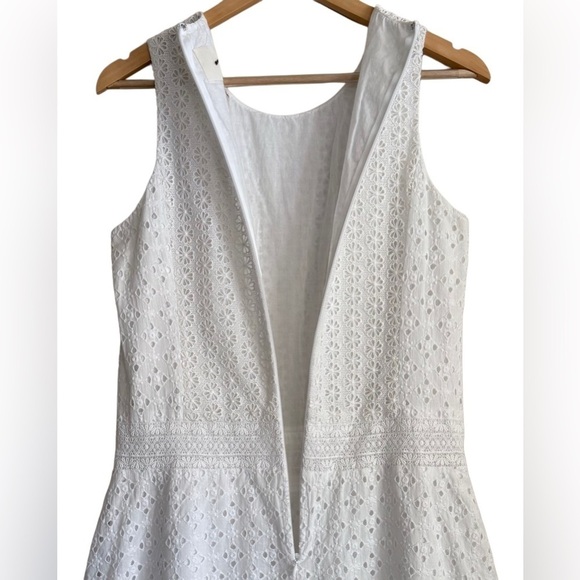 J. CREW COLLECTION Preppy Peasant Dropped Waist Embroidered Eyelet Midi Dress 6 - Picture 4 of 11